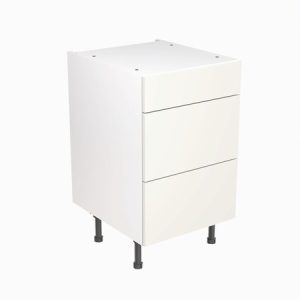 Kitchenkit Slab Base Unit 3 Draw 500mm – Gloss White
