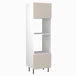 Kitchenkit Slab Tall Unit Oven & Micro 600mm – Matt Light Grey