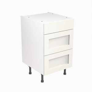 Kitchenkit Shaker Base Unit 3 Draw 500mm – Matt White