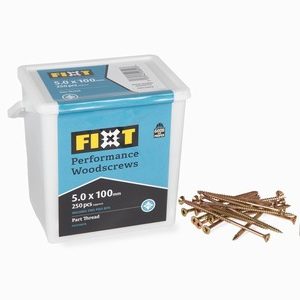 FIXT Performance Woodscrews ZYP 5.0x100mm Tub (250)