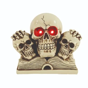 32924 LED Skull Book OfSpells17x13cm