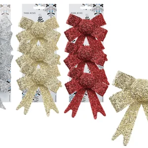 502089 3 pack of Bows 10 X 13 X 3Cm Tinsel Bows 3 Colours