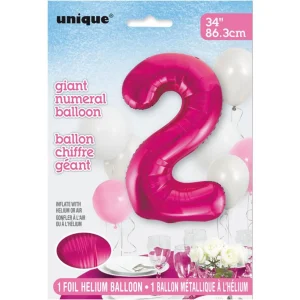 55732UN Pink Number 2 Shaped Foil Balloon 34″