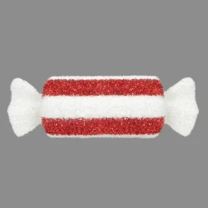 57306 Davies Products 28.5x14cm Red and White Tinsel Stripe Sweet