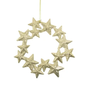 59128 14cm Wreath Tree Decoration Champagne