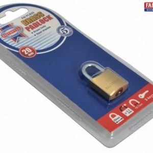 Faithfull Padlock Brass 3 Keys 20mm
