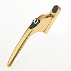 Yale Inline Locking PVCu Window Handle Polished Brass