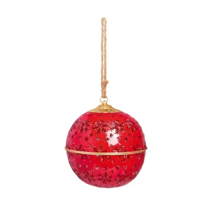 AC251440R 26.5cm Red Metal Snowflake Cut Out Bell