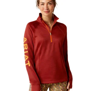 ARIAT TEK TEAM 1/2 ZIP SWEATSHIRT RED