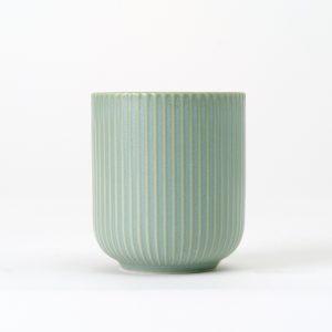 200ml Green Ceramic Jar with Vertical Rib – Box of 6