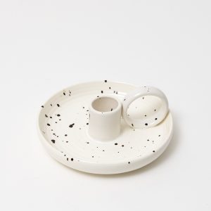 Ceramic Single Candle Holder – Speckled