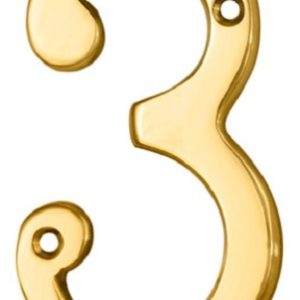 CARLISLE BRASS N3PVD Numeral 76mm No.3 Stainless Brass PVD (EACH)