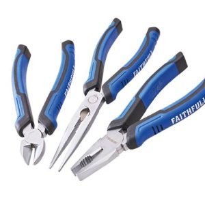 FAITHFULL Plier Set Soft Grip 3Pce (SET)