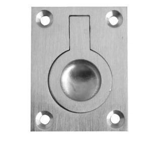 JEDO Flush Ring Rectangular 50x38mm Satin Chrome (EACH)