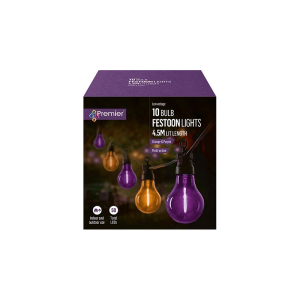 HL228506 4.5m Festoons Lights Orange & Purple