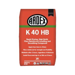 ARDEX K 40 HB Fibre Reinforced High Build Levelling & Smoothing Compound Grey 22kg