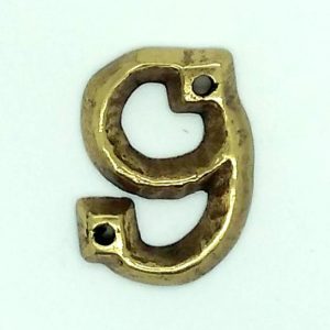 KIRKPATRICK B1976/9 Numeral 1.3/4 ‘9’ Antique Brass (EACH)