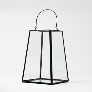 Medium Glass Lantern – Black