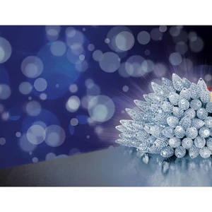 LV221689W 300L Multi Action C6 Bulb Cap Light String with White LEDs Timer