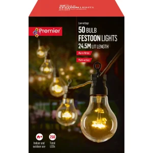 LV222186WW 50L Non-Connectable Festoon Light String withWarm White LEDs