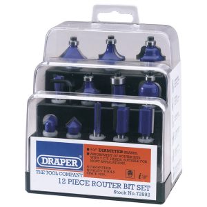 Draper 1/4″ TCT Router Bit Set (12 Piece)