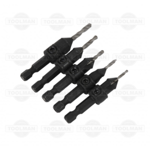 PTI 5 Pce HSS Drill & Countersink Set