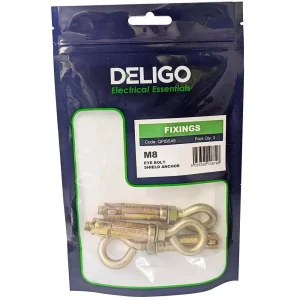 QPIBSA8 M8 Eye Bolt Shield Anchor (Pack Qty 3)