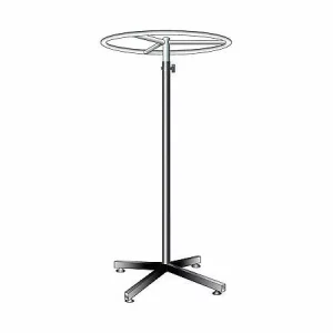 R23 750mm diameter adjustable height circular garment rail chrome and black