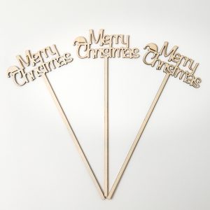 Merry Christmas Wooden Reeds – Pack of 10