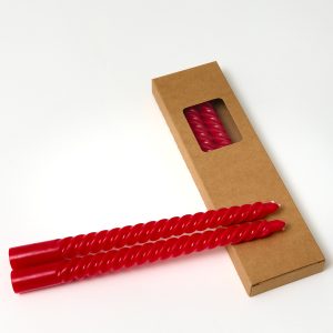 Red Twisted Candles – Pack of 4