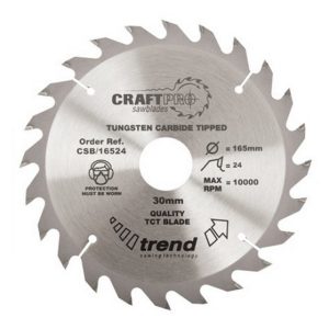 TREND CSB/16524 Craft Saw Blade 165mm x 24t x 30mm (EACH)