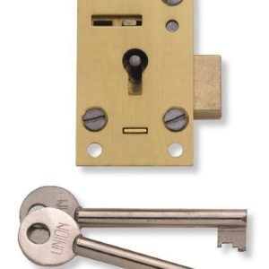 UNION J4146-PL-2.50 Cupbboard Lock Straight 4 Lever 63mm Brass (EACH)