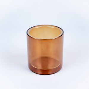 20cl Double Wall Candle Glasses Amber – Box of 6