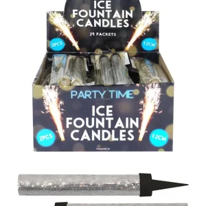 X39122 Silver 12cm Ice Fountain Firework Candle 2 Pack