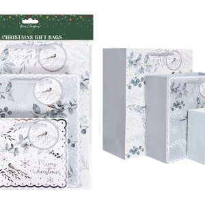 XM6860 Winter Bird Foil Gift Bags Pack of 3