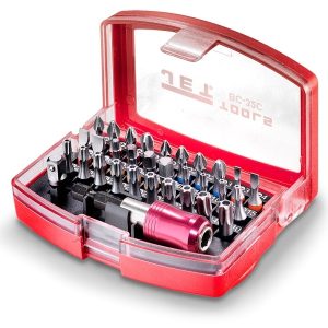 BC-32C JET TOOLS 1/4″ Bit Set, TORX With Holes, 32 Pieces