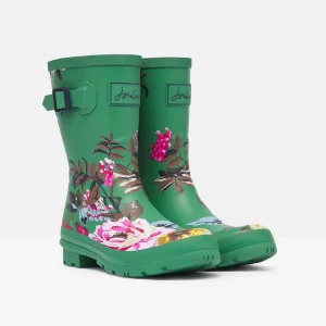 JOULES MID WELLY GREEN FLORAL