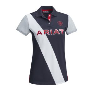 Ariat Taryn Short Sleeved Button Polo Shirt, Navy